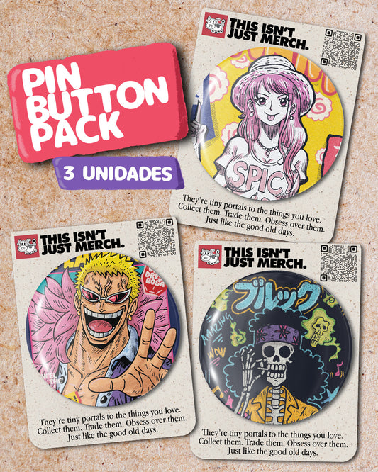 One Piece V2 Pin Button Pack (3 unidades)