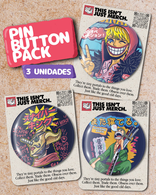 One Piece V3 Pin Button Pack (3 unidades)